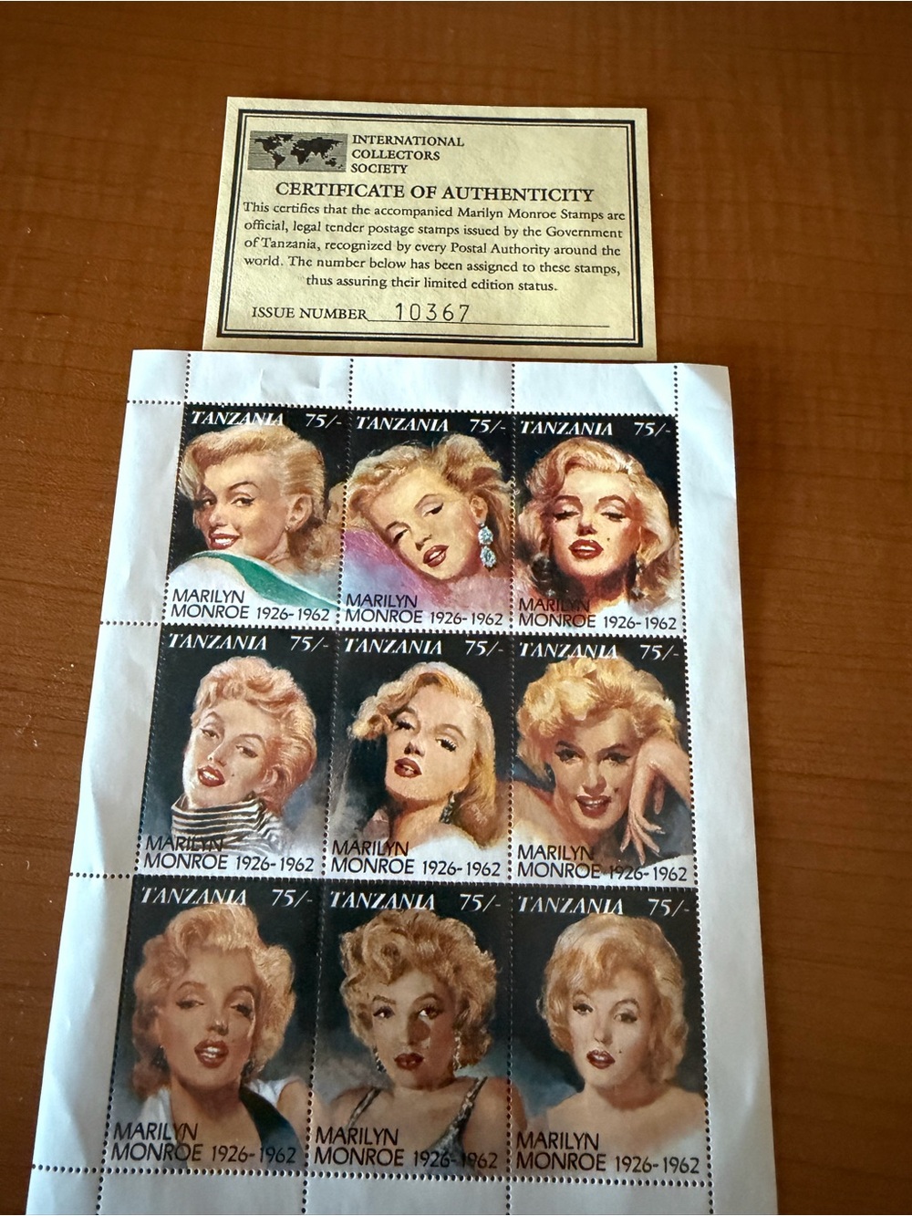 Tanzania Marilyn Monroe Collectible Stamp Sheet - Blonde Portraits